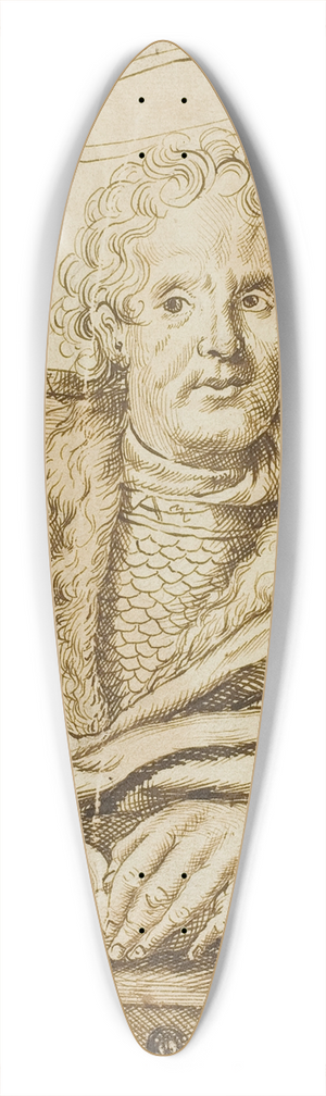 After Cornelis Visscher - Saint Luke 39.3 inch art pintail longboard deck