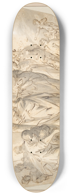 Jan Gerritsz. van Bronchorst - Lot and his family leaving Sodom 8.25 inch art skate deck