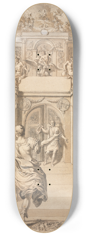 Jan Goeree - Perseus and Minerva before a Temple 8.25 inch art skate deck