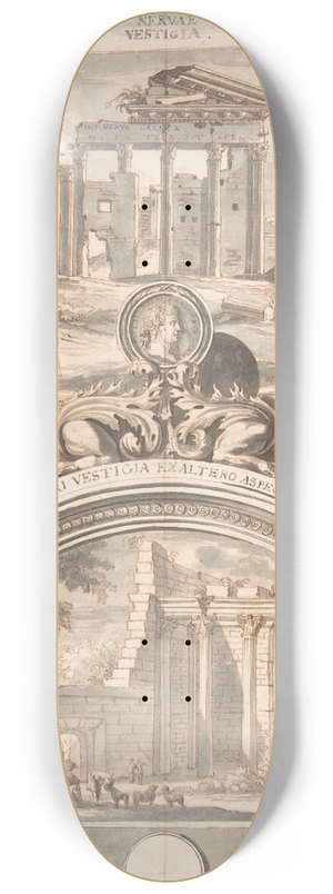 Jan Goeree - Ruins of the Forum of Nerva (above) and Another View of the Ruins (below) 8.25 inch art skate deck