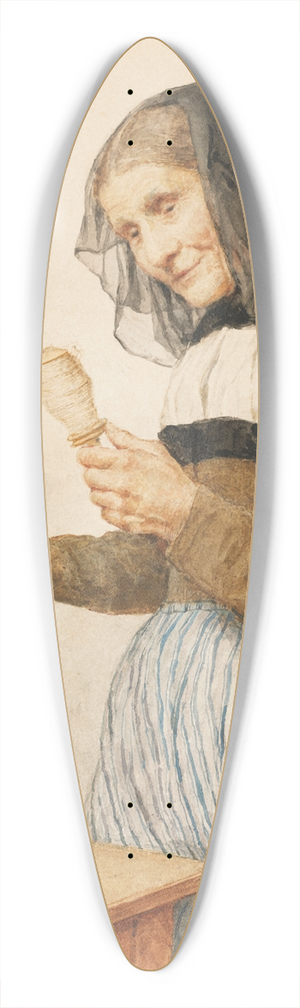 Albert Anker - Old Woman With Spindle 39.3 inch art pintail longboard deck