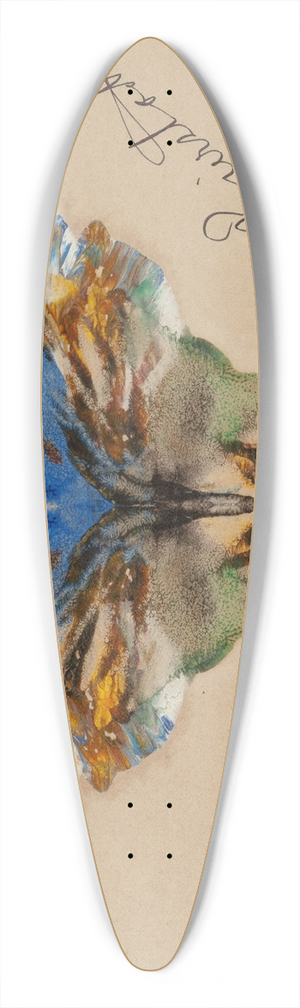 Albert Bierstadt - Blue Butterfly 39.3 inch art pintail longboard deck