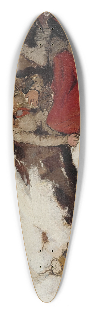 Albert Edelfelt - Study For Burned Village 39.3 inch art pintail longboard deck