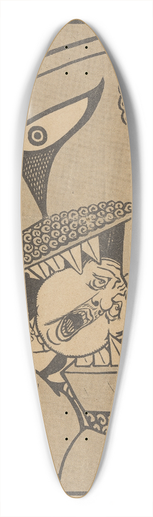Albert Hahn - De notenkraker 1907 39.3 inch art pintail longboard deck
