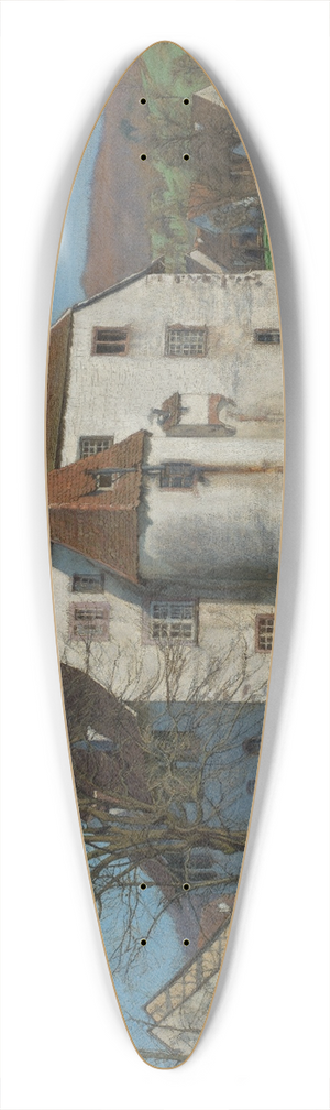 Albert Hermann Daur - Ansicht von Schloss Reichenstein bei Inzlingen 39.3 inch art pintail longboard deck