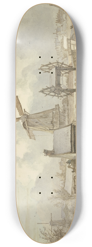 Jan Hulswit - Winterlandschaft mit Schiffhebewerk und Windmhle 8.25 inch art skate deck