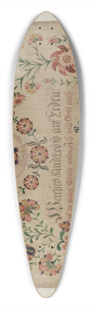 Albert Levone - Pa. German Birth Certificate 39.3 inch art pintail longboard deck