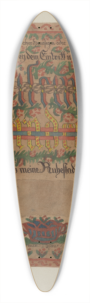 Albert Levone - Pa. German Death Certificate 39.3 inch art pintail longboard deck