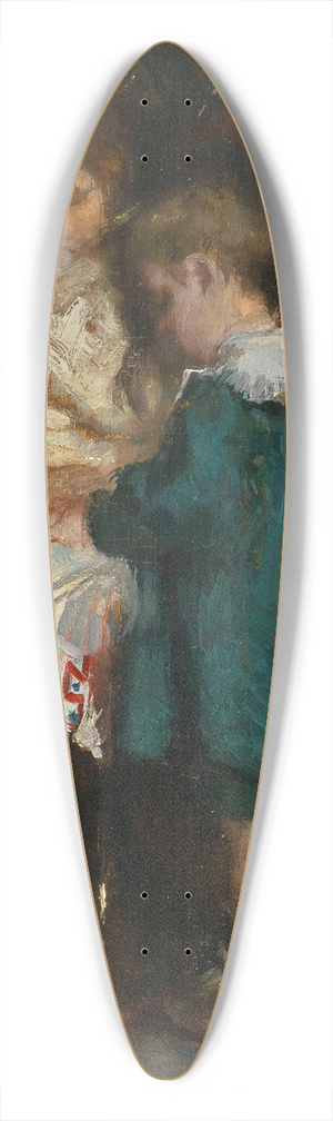 Albert Roelofs - A Reading Lesson, Two Siblings 39.3 inch art pintail longboard deck