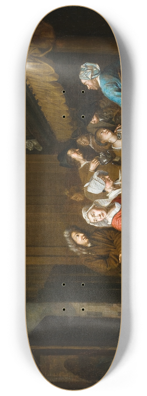 Jan Josef Horemans The Elder - A Tea Party 8.25 inch art skate deck