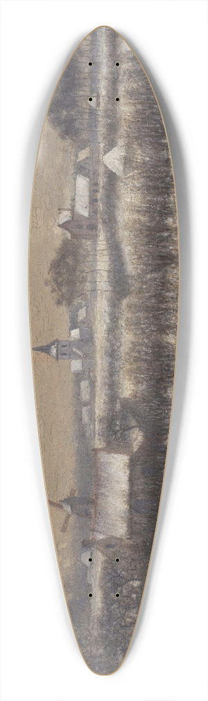 Albijn Van den Abeele - Snow-covered Sint-Martens-Latem 39.3 inch art pintail longboard deck