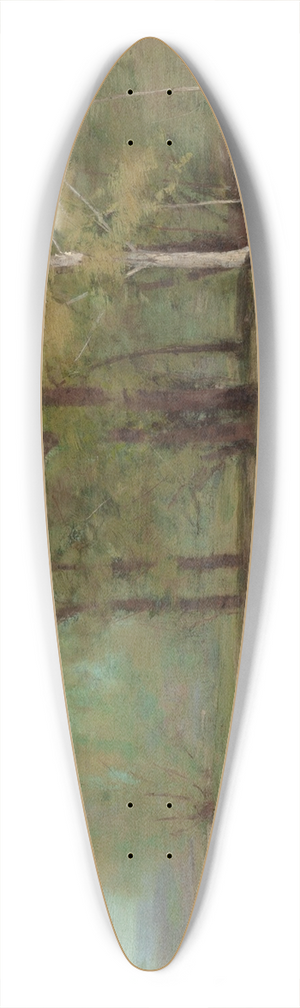 Albion Harris Bicknell - Quiet Stream at a Forests Edge 39.3 inch art pintail longboard deck