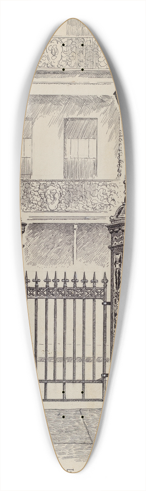 Al Curry - Cast Iron Gate and Fence 39.3 inch art pintail longboard deck