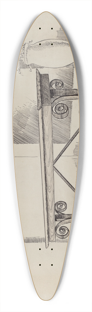 Al Curry - Wrought Iron Garden Bench 39.3 inch art pintail longboard deck