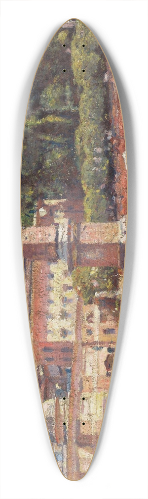 Aleksander Gierymski - Piazza del Popolo in Rome, sketch 39.3 inch art pintail longboard deck