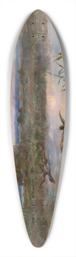 Aleksander Mroczkowski - Ducks over Marshes 39.3 inch art pintail longboard deck