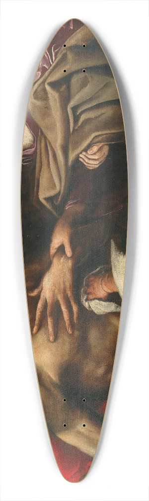 Alessandro Tiarini - Saint Benedict supported by angels 39.3 inch art pintail longboard deck