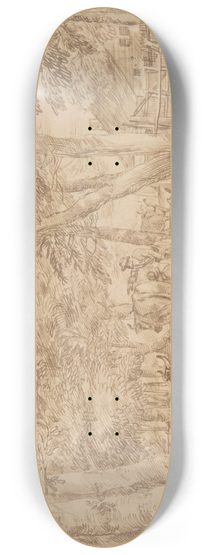 Jan Lievens - Landscape with Milkmaid 8.25 inch art skate deck