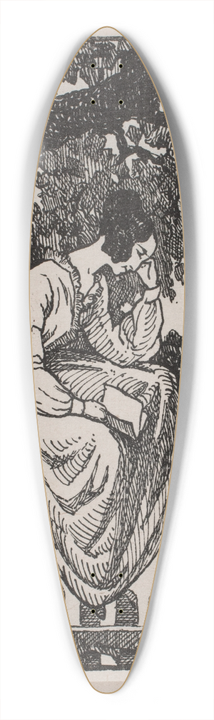 Alexander Blom - Vignette til H Hertz Posthuset i Hirschholm 39.3 inch art pintail longboard deck