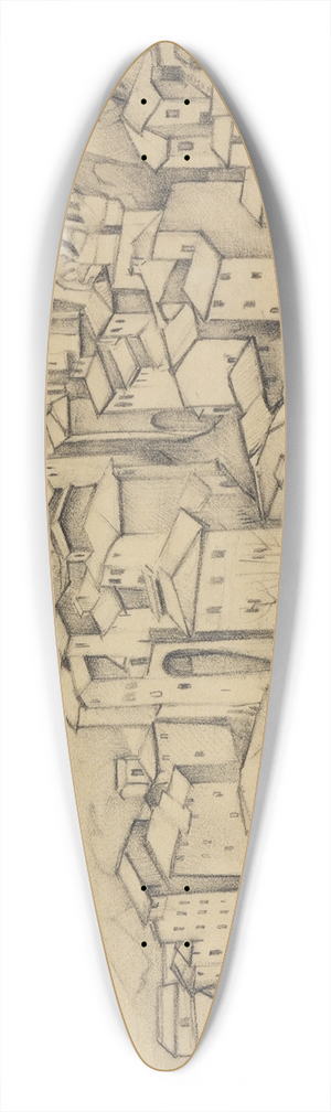 Alexander Kanoldt - Huser in Olevano, Querformat (Olevano IV) 39.3 inch art pintail longboard deck