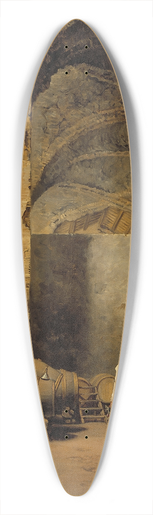 Alexander Laurus - A Monk In A Ruin Which Has Been Made Into A Wine Cellar 39.3 inch art pintail longboard deck