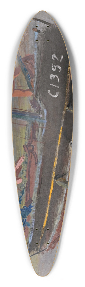 Alexandre Jacovleff - Moored Boat 39.3 inch art pintail longboard deck