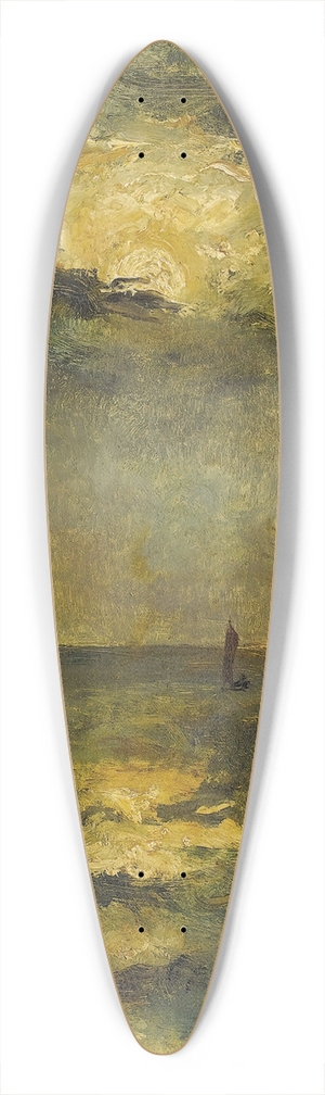 Alfred George Stevens - Ships, Sun Breaking Through Clouds 39.3 inch art pintail longboard deck
