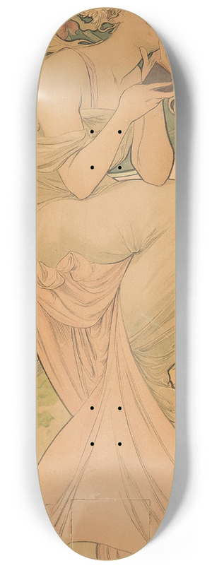 Alphonse Mucha - 1902 calendar 8.25 inch art skate deck