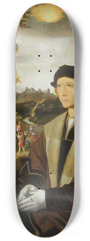 Jan Mostaert - Portrait of a Young Man 8.25 inch art skate deck