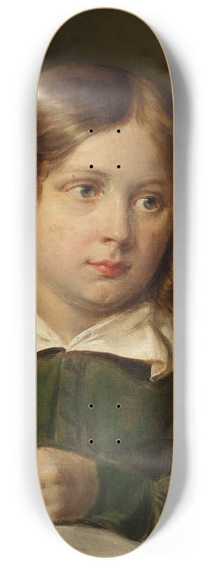 Jan Nepomucen Glowacki - Portrait of a writing child 8.25 inch art skate deck