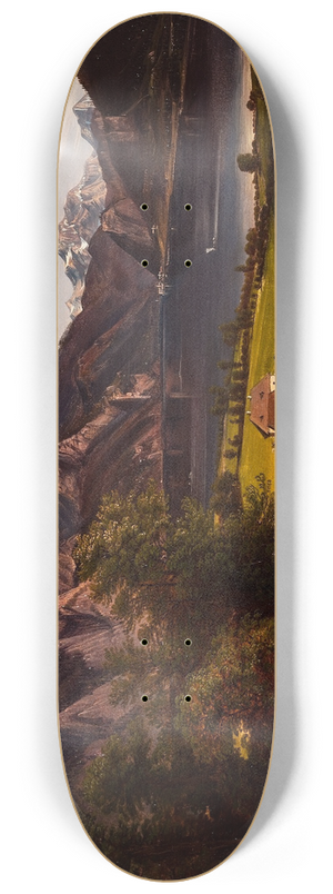 Jan Nepomucen Glowacki - Tyrolean (Or Bavarian) Landscape 8.25 inch art skate deck
