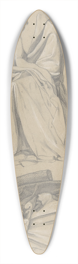 Alfred Rethel - Drapery Study 39.3 inch art pintail longboard deck