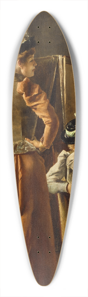 Alfred Stevens - Looking at a Painting 39.3 inch art pintail longboard deck