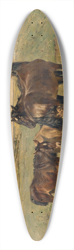 Alfred Verwee - Foals in the Paddock 39.3 inch art pintail longboard deck