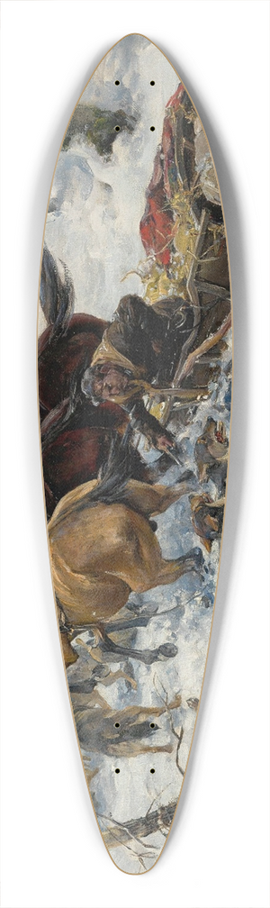 Alfred Von Wierusz-Kowalski - A Sledge Under Attack By Wolves 39.3 inch art pintail longboard deck