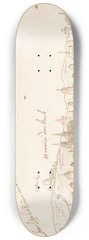 Jan Peeters the elder - View of Mcon Seen from the East 8.25 inch art skate deck Jan Peeters the elder - View of Mcon Seen from the East 8.25 inch art skate deck