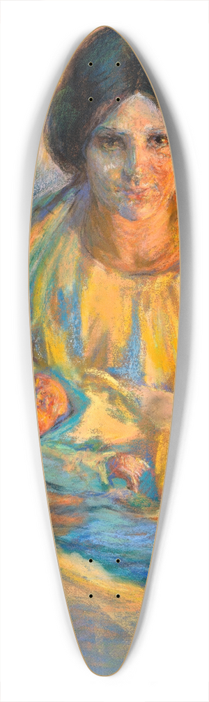 Alice Pike Barney - By Lamplight 39.3 inch art pintail longboard deck