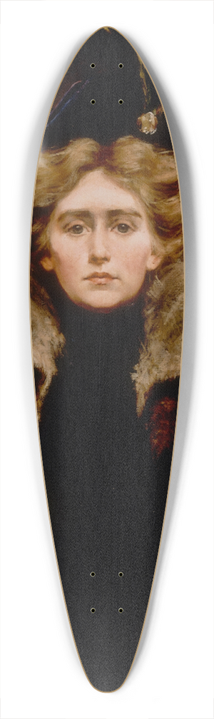 Alice Pike Barney - Natalie in Fur Cape 39.3 inch art pintail longboard deck