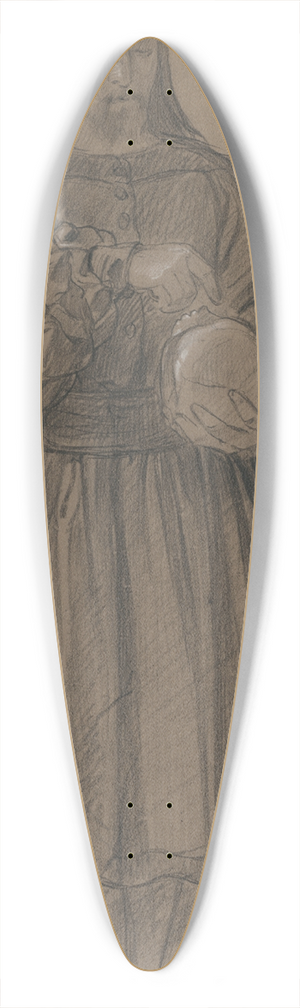 Alojz Rigele - Hamlet s lebkou 39.3 inch art pintail longboard deck