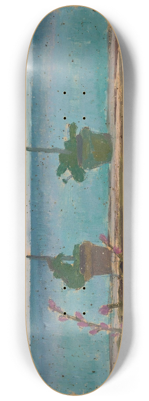 Jan Rembowski - Balcony with flower pots 8.25 inch art skate deck