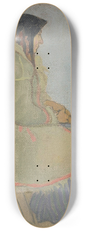 Jan Rembowski - Portrait of an old village woman 8.25 inch art skate deck