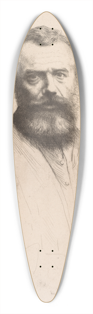 Alphonse Legros - Self-Portrait (Third Plate) 39.3 inch art pintail longboard deck
