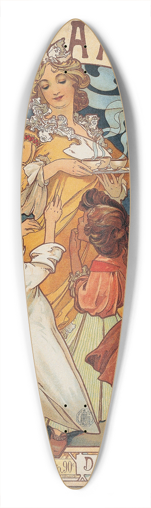 Alphonse Mucha - Chocolat Idal 39.3 inch art pintail longboard deck