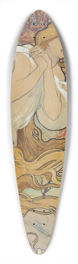 Alphonse Mucha - Chocolat Mexicain 39.3 inch art pintail longboard deck