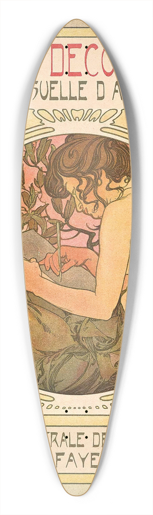 Alphonse Mucha - DOCUMENTS DCORATIVES 39.3 inch art pintail longboard deck
