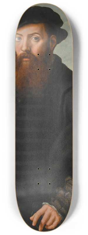 Jan Sanders Van Hemessen - Portrait of a bearded gentleman 8.25 inch art skate deck Jan Sanders Van Hemessen - Portrait of a bearded gentleman 8.25 inch art skate deck