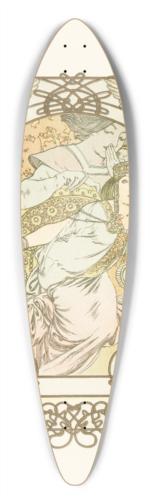 Alphonse Mucha - Ilse 39.3 inch art pintail longboard deck