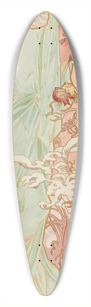 Alphonse Mucha - Les Saisons 1 39.3 inch art pintail longboard deck