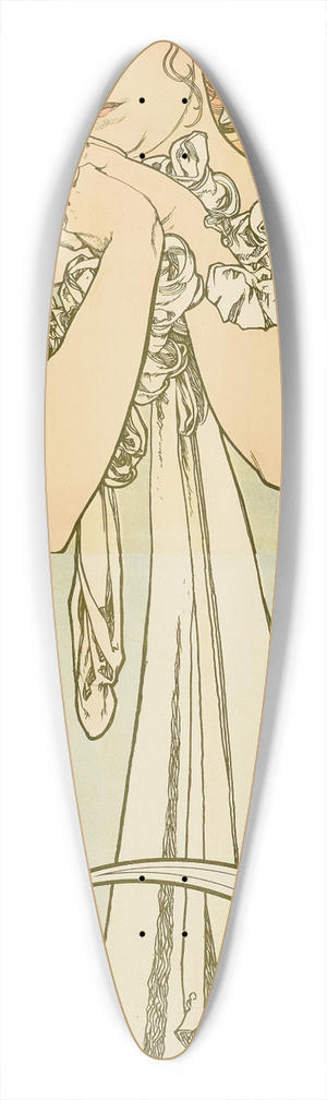 Alphonse Mucha - Lygie 39.3 inch art pintail longboard deck