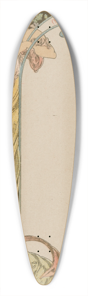 Alphonse Mucha - Menu Card 39.3 inch art pintail longboard deck